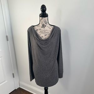 GAP Super Soft Cowl Neck Long Sleeve Top (Gray) (XL)